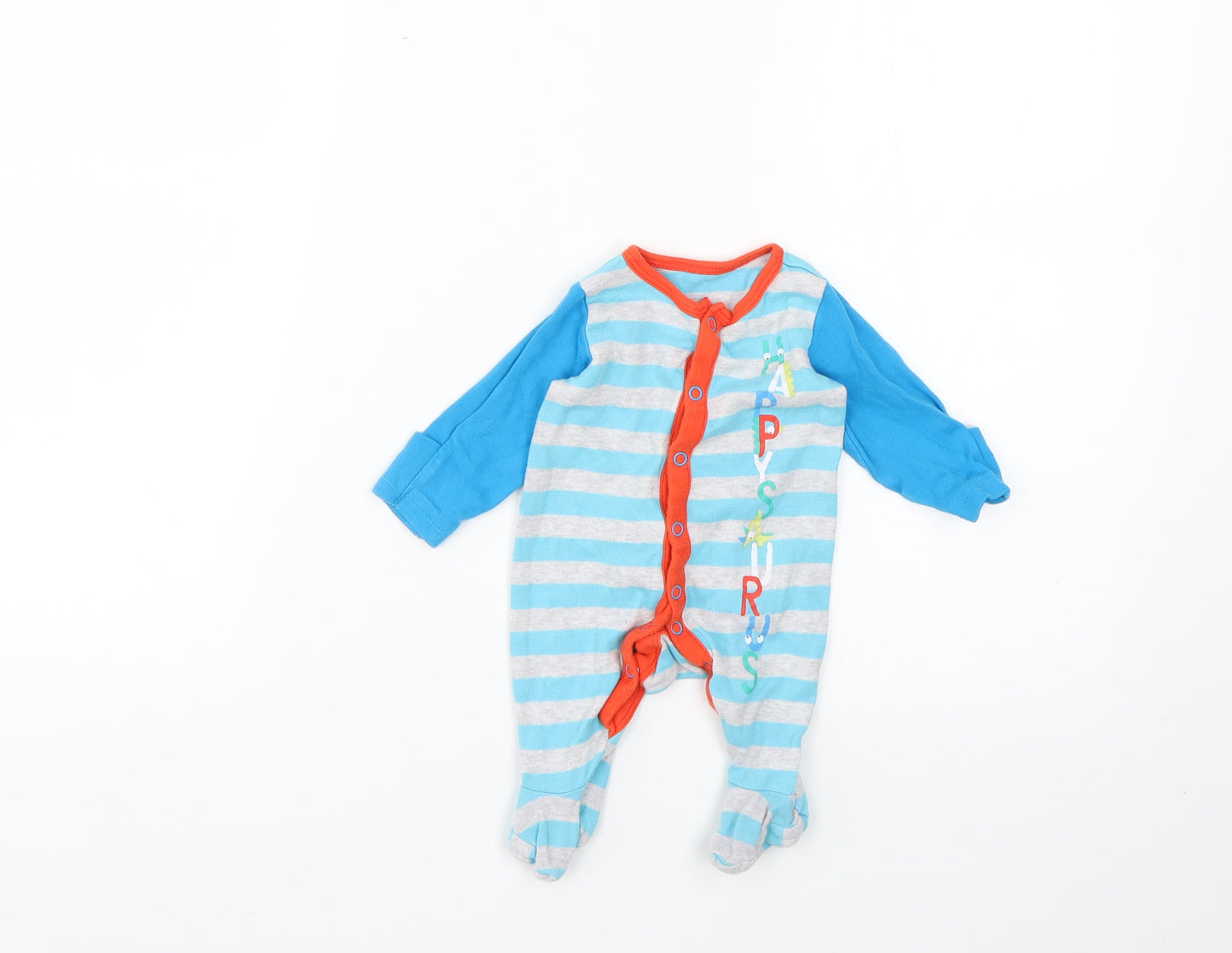 Mothercare Baby Blue Striped  Babygrow One-Piece Size 0-3 Months