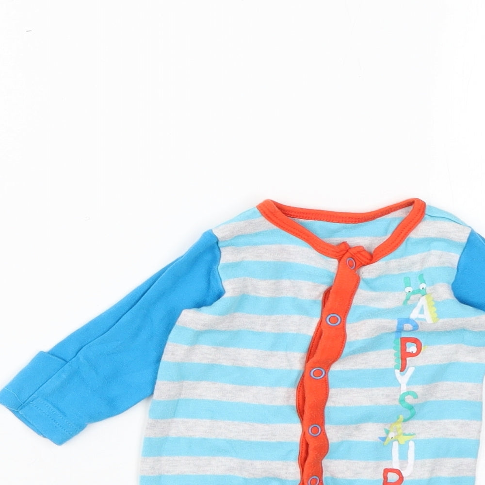 Mothercare Baby Blue Striped  Babygrow One-Piece Size 0-3 Months