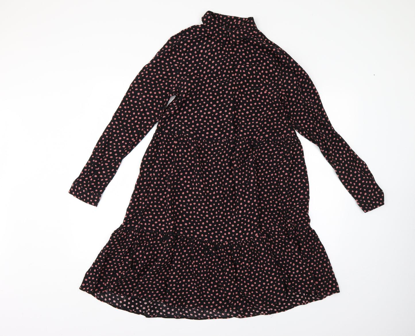 NEXT Womens Black Polka Dot  Shirt Dress  Size 8