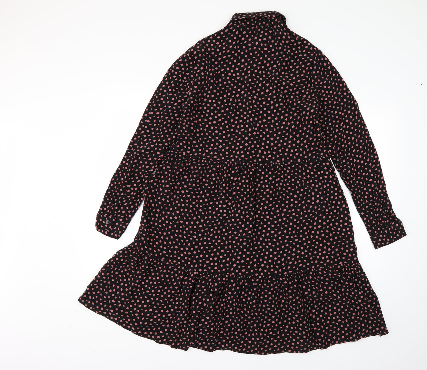NEXT Womens Black Polka Dot  Shirt Dress  Size 8