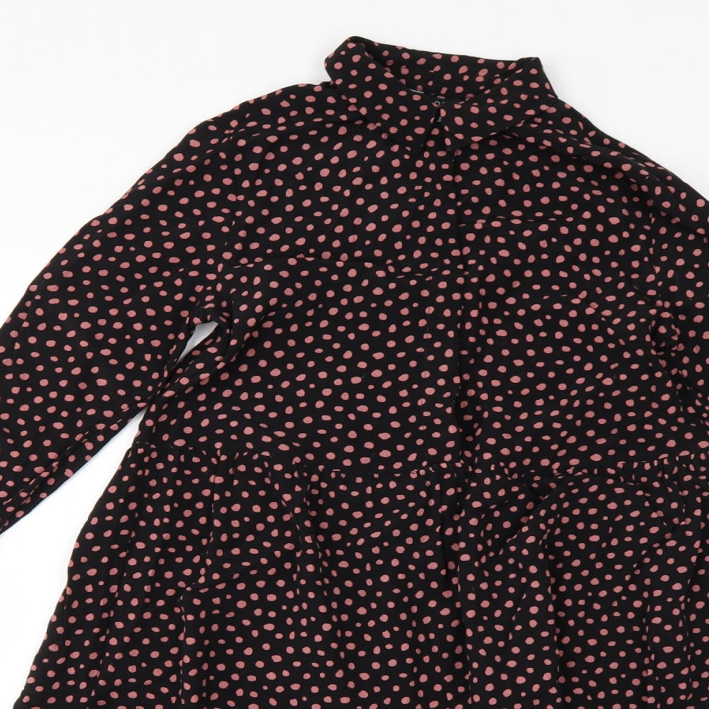 NEXT Womens Black Polka Dot  Shirt Dress  Size 8