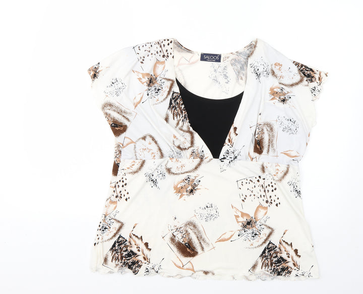 Saloos Womens Multicoloured Floral Basic Blouse Size L