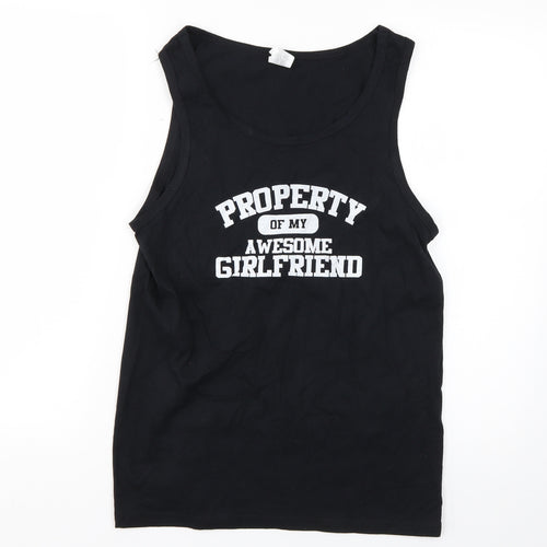 Gildan Mens Black    T-Shirt Size S