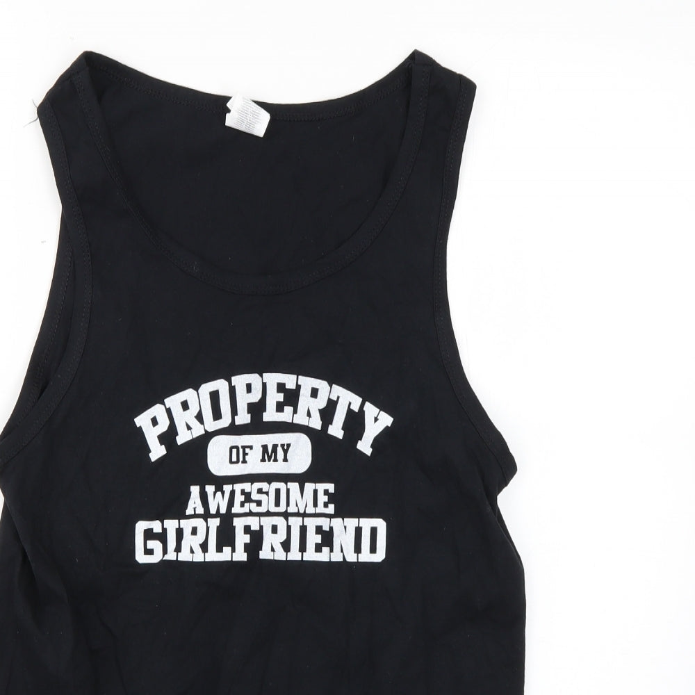 Gildan Mens Black    T-Shirt Size S