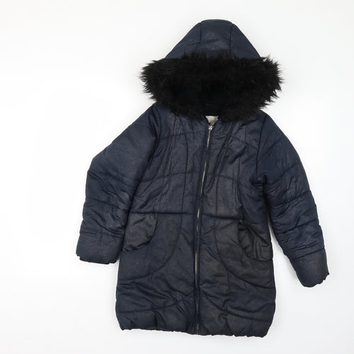 Matalan Girls Blue   Rain Coat Coat Size 10 Years