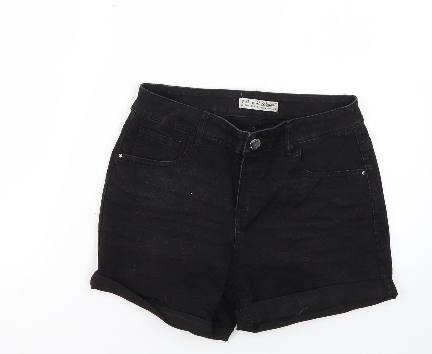 Denim & co Womens Black   Cut-Off Shorts Size 10