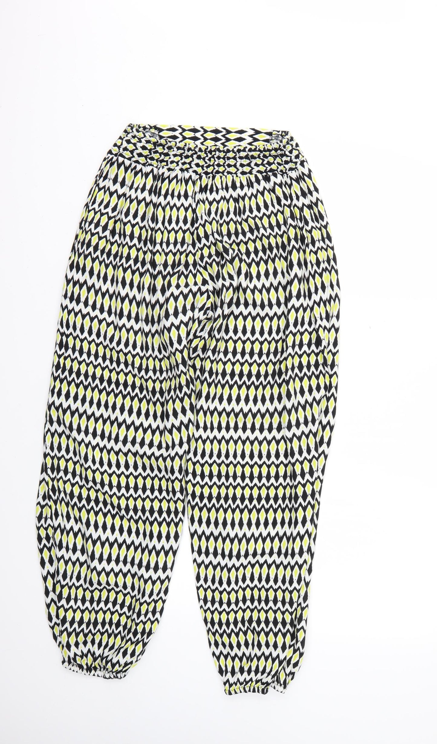 Marks and Spencer Womens Multicoloured Geometric  Trousers  Size S L25 in