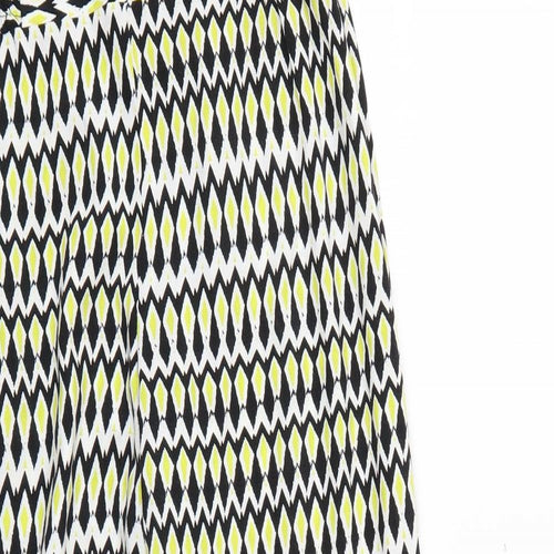 Marks and Spencer Womens Multicoloured Geometric  Trousers  Size S L25 in