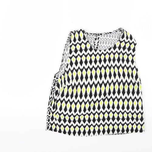 Marks and Spencer Womens Multicoloured Geometric  Basic T-Shirt Size 10