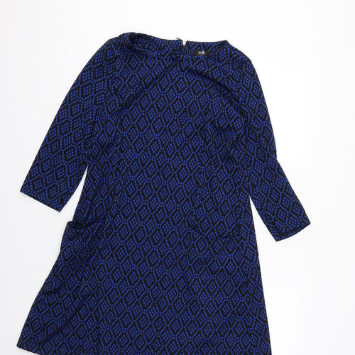Wallis Womens Blue Geometric  Fit & Flare  Size 10