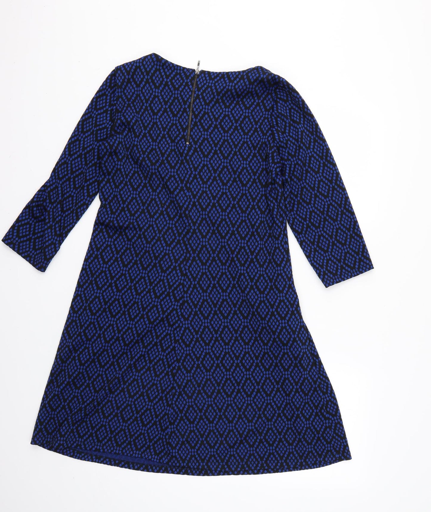 Wallis Womens Blue Geometric  Fit & Flare  Size 10