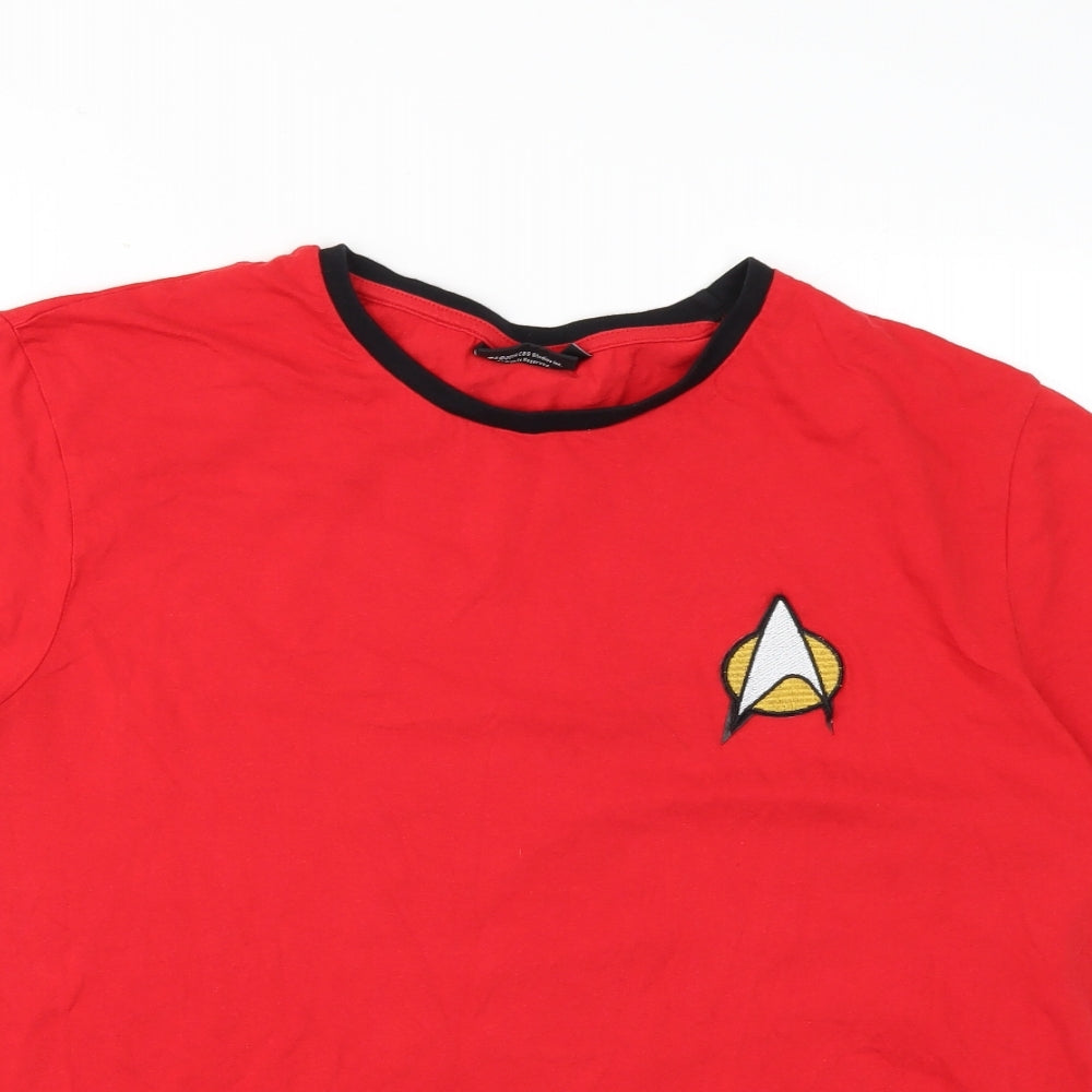 startrek Mens Red Solid   Pyjama Top Size 2XL
