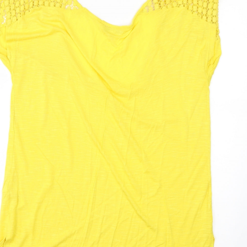 Peacocks Womens Yellow   Basic T-Shirt Size 14