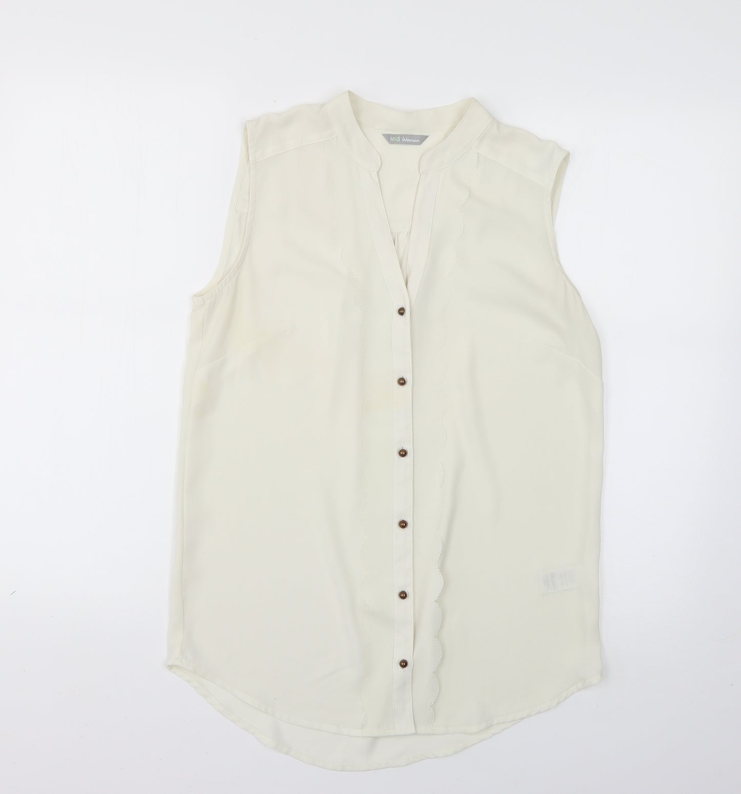 Marks and Spencer Womens White   Basic Blouse Size 8