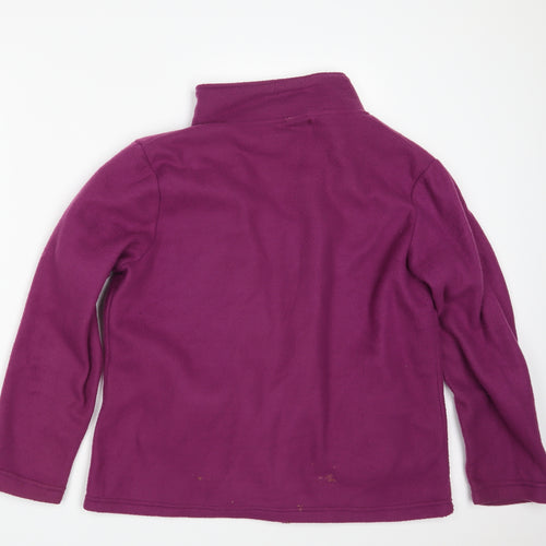 Anne De Lancay Womens Purple Floral  Full Zip Jumper Size M