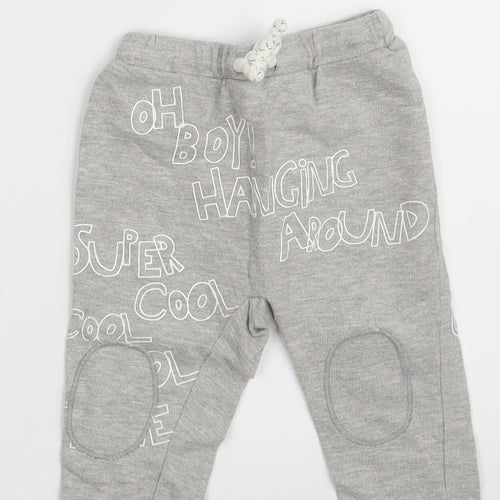 So Cute Boys Grey   Jogger Leggings Size 6-9 Months  - Waist 18in; Inside  leg 9in