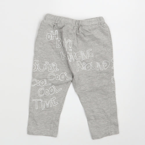 So Cute Boys Grey   Jogger Leggings Size 6-9 Months  - Waist 18in; Inside  leg 9in
