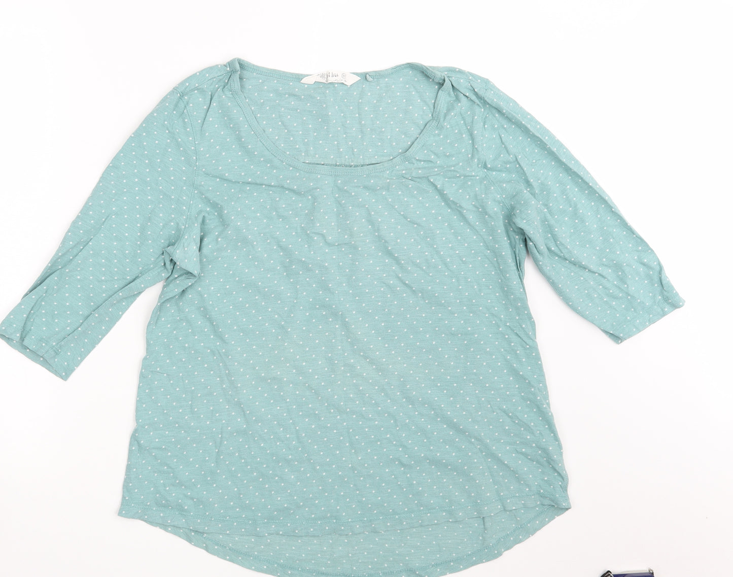 Fat Face Womens Green Polka Dot  Basic T-Shirt Size 16
