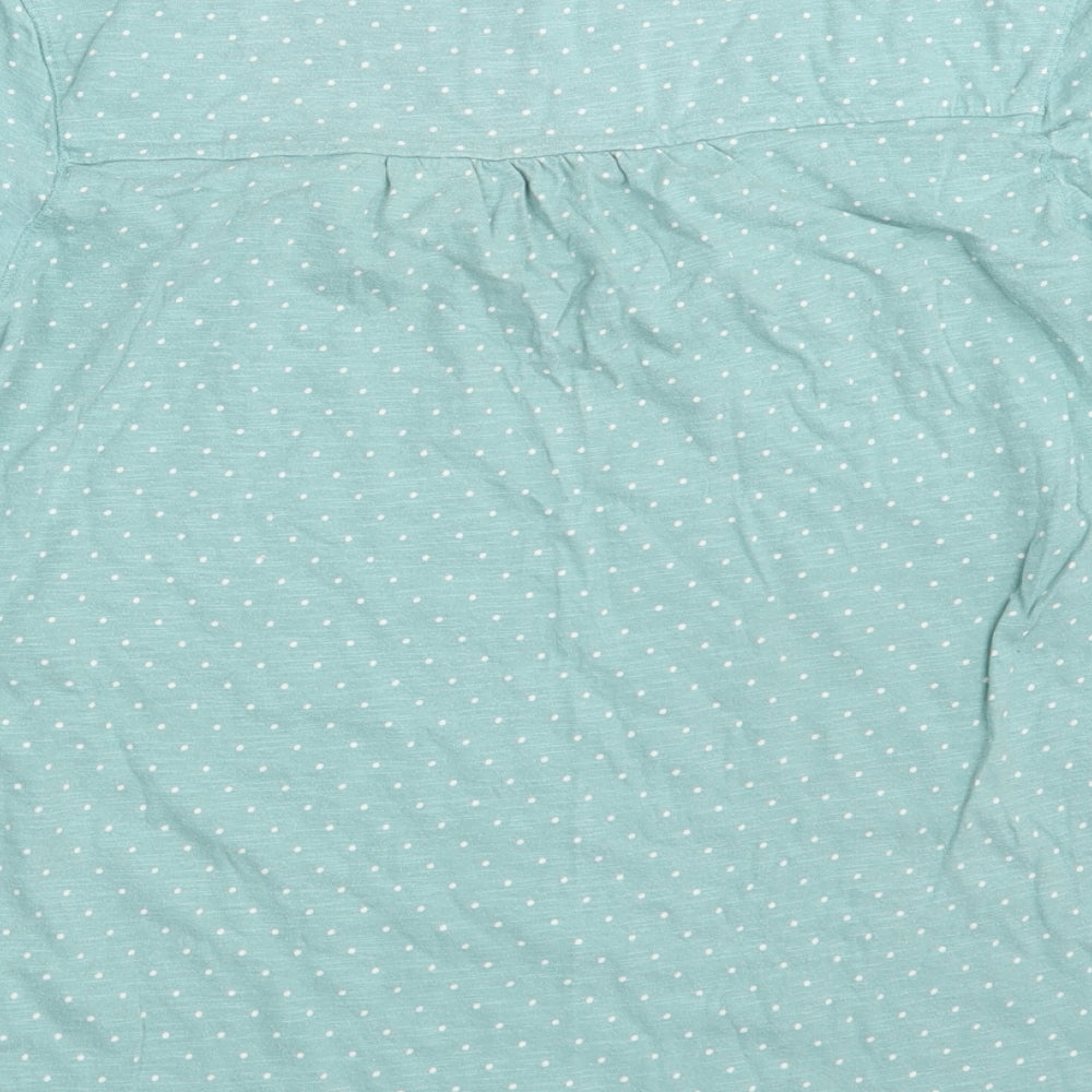 Fat Face Womens Green Polka Dot  Basic T-Shirt Size 16