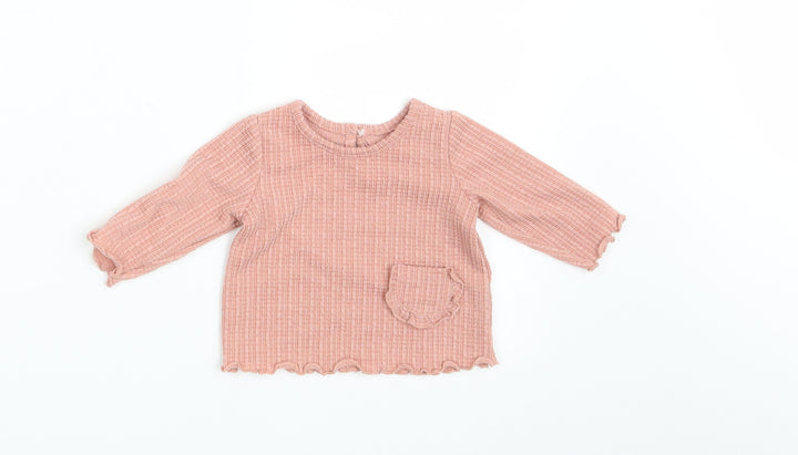 Matalan Girls Pink Basic T-Shirt Size 0-3 Months