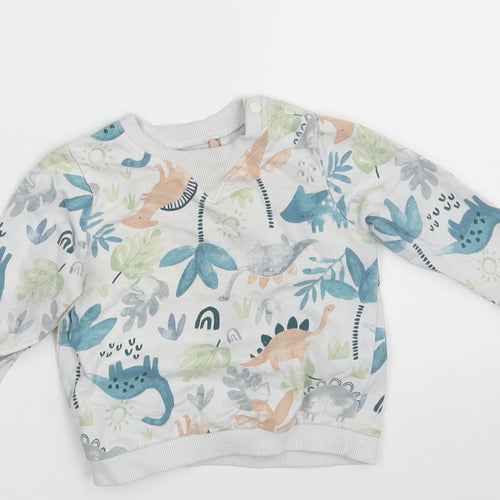 TU Baby White Animal Print  Pullover Jumper Size 9-12 Months