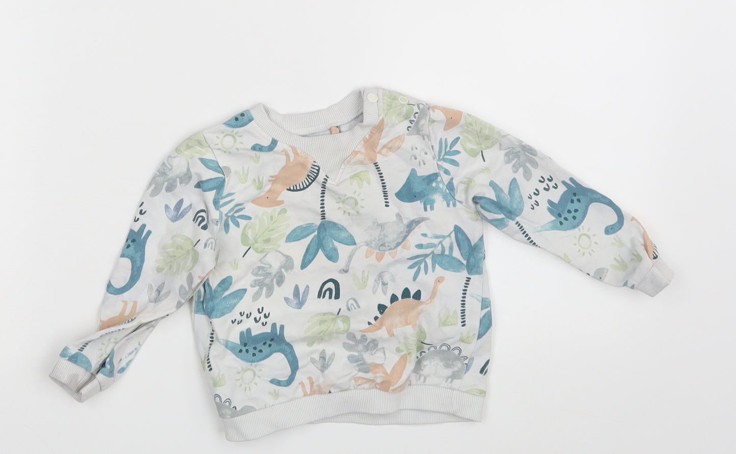 TU Baby White Animal Print  Pullover Jumper Size 9-12 Months