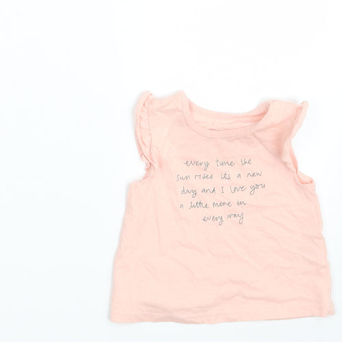 George Girls Pink   Basic T-Shirt Size 0-3 Months