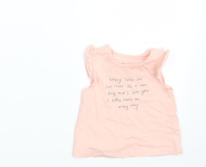 George Girls Pink Basic T-Shirt Size 0-3 Months