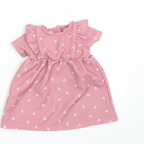 TU Girls Pink Floral  A-Line  Size 0-3 Months