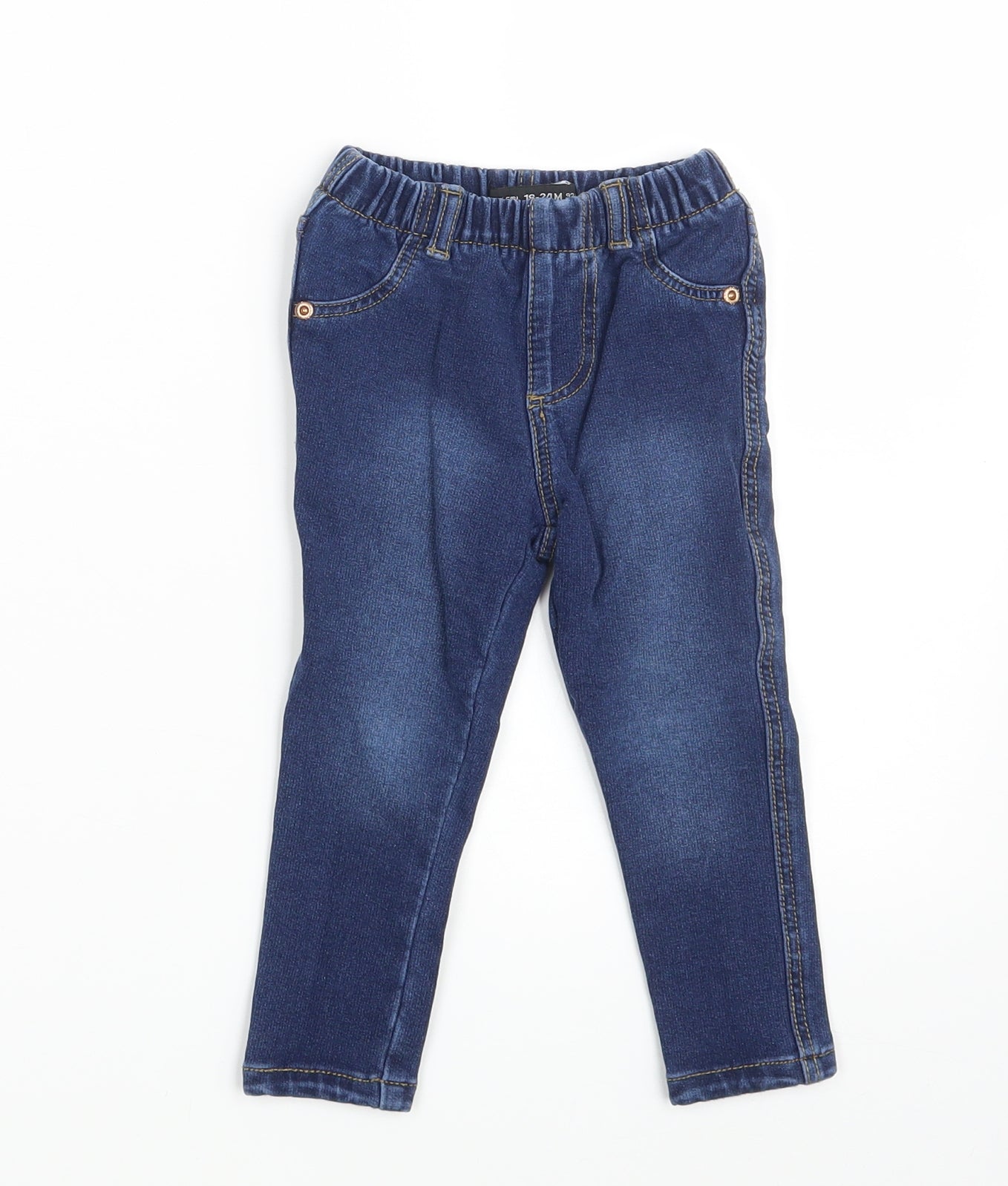 Denim Co. Girls Blue  Denim Jogger Jeans Size 18-24 Months  - Waist 16in; Inside  leg 11in