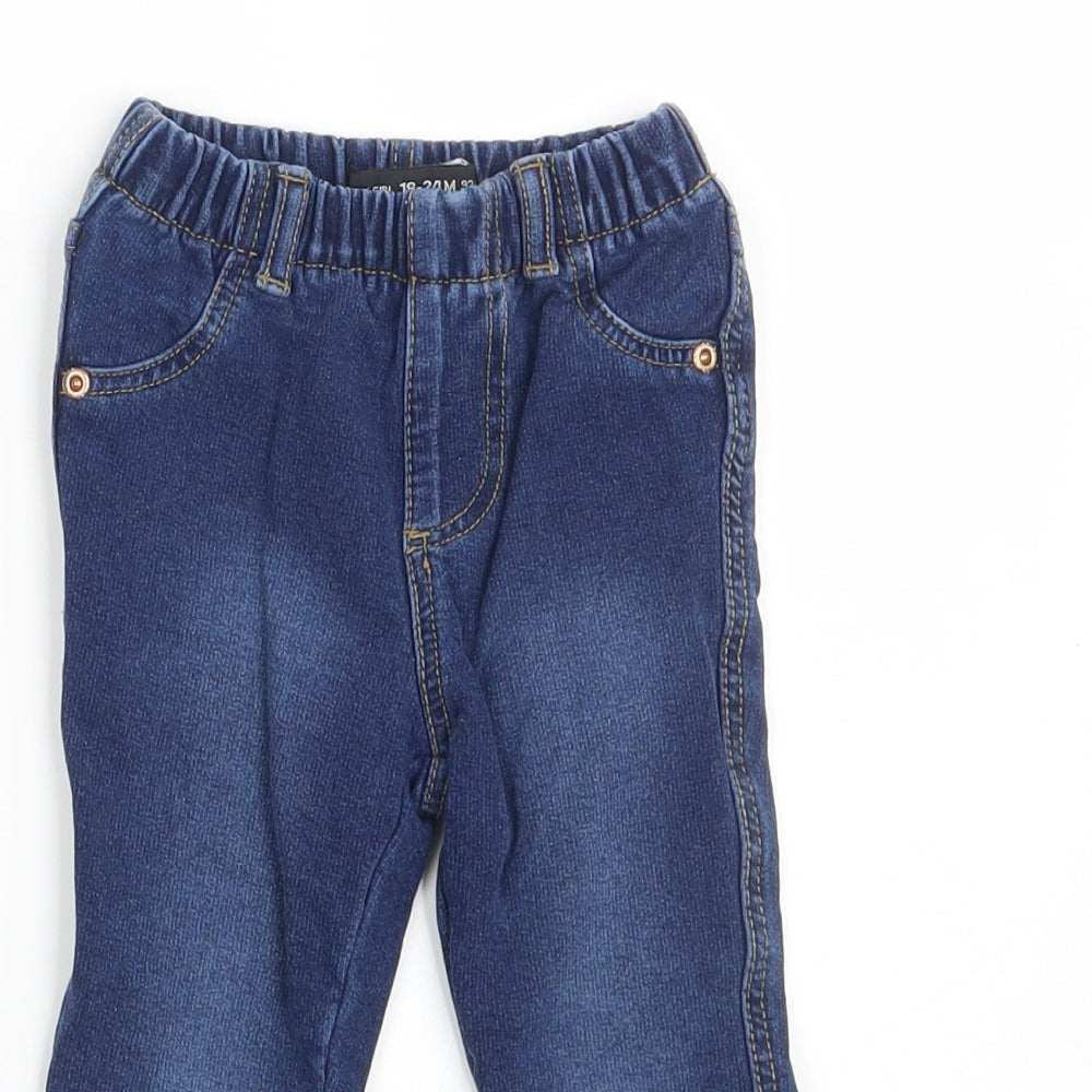 Denim Co. Girls Blue  Denim Jogger Jeans Size 18-24 Months  - Waist 16in; Inside  leg 11in