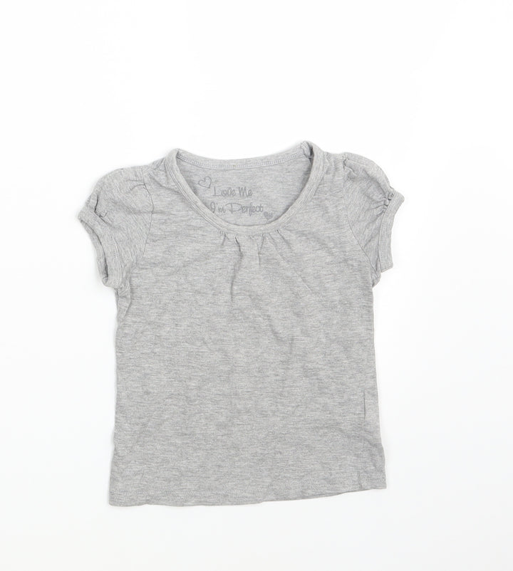 Matalan Girls Grey   Basic T-Shirt Size 4-5 Years