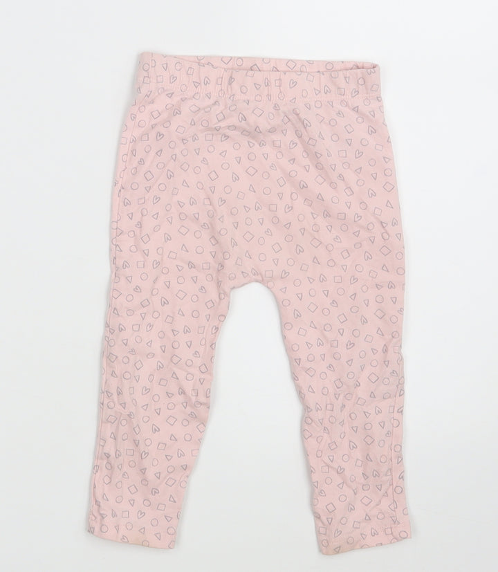 George Girls Pink   Jogger Leggings Size 12-18 Months  - Waist 16in; Inside  leg 10in