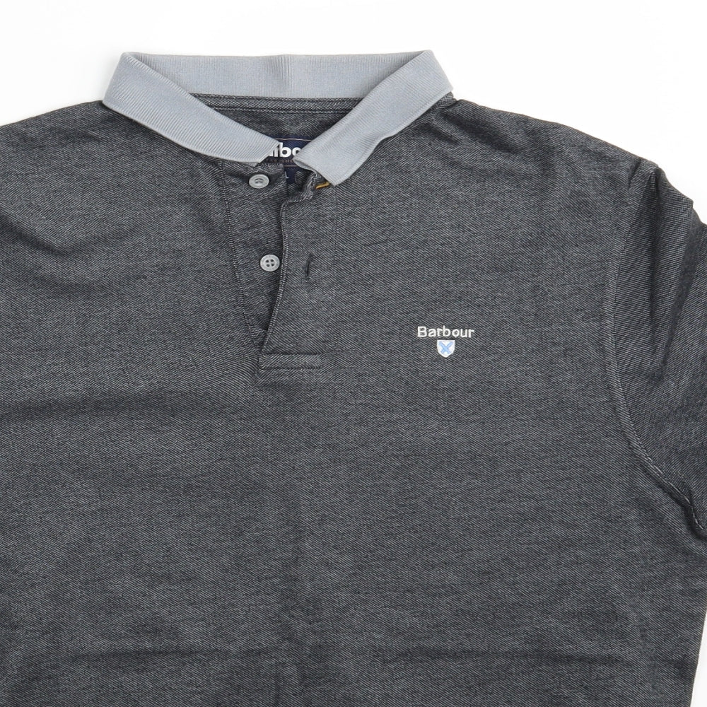 Barbour Mens Grey    Polo Size L