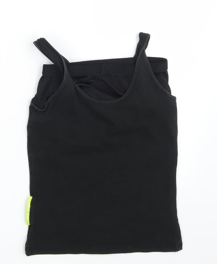 PURE LIME Womens Black Cropped Tank Size S