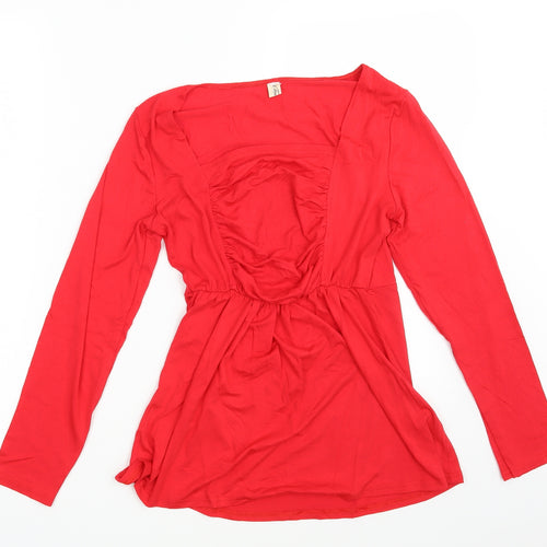 Wucaiyi Womens Red   T-Shirt Dress  Size M