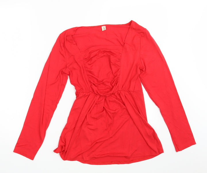 Wucaiyi Womens Red   T-Shirt Dress  Size M