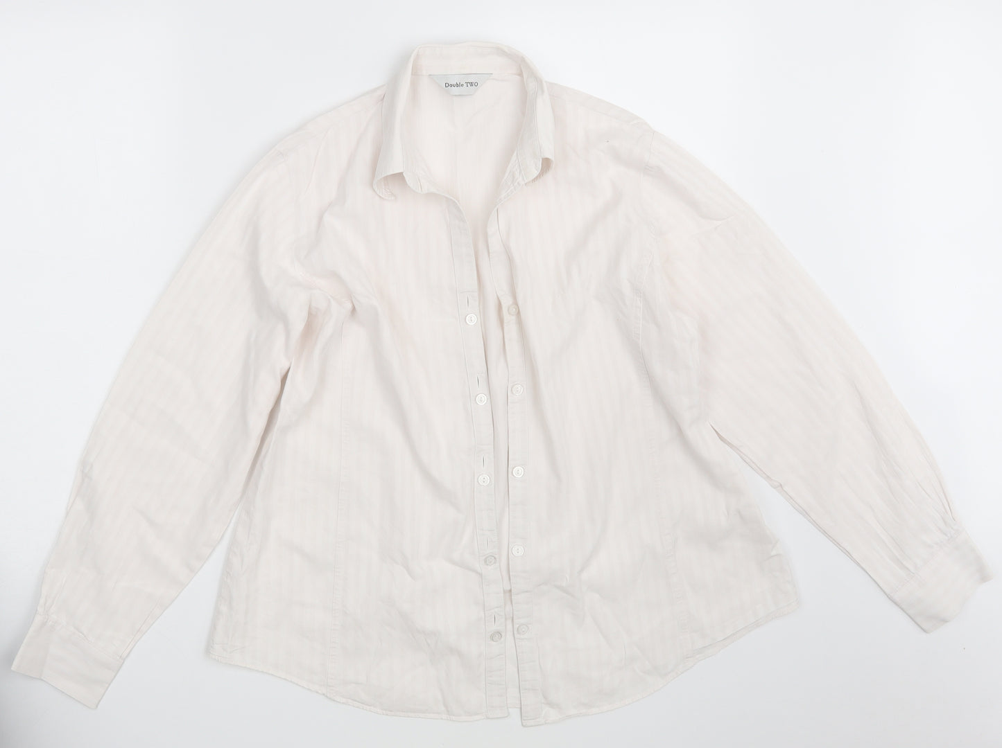 Double TWO Womens Pink Striped  Basic Button-Up Size 16