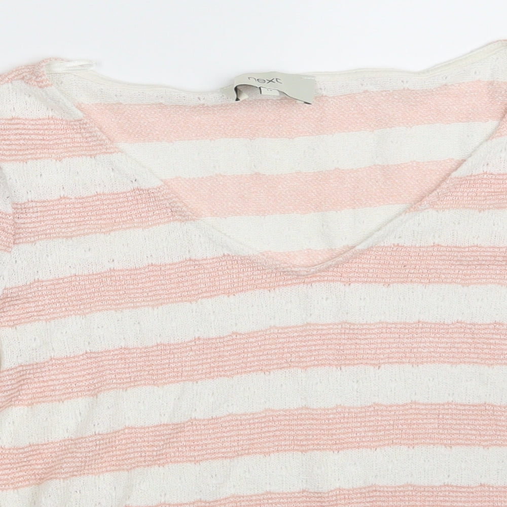 NEXT Womens Pink Striped  Pullover Sweatshirt Size 12