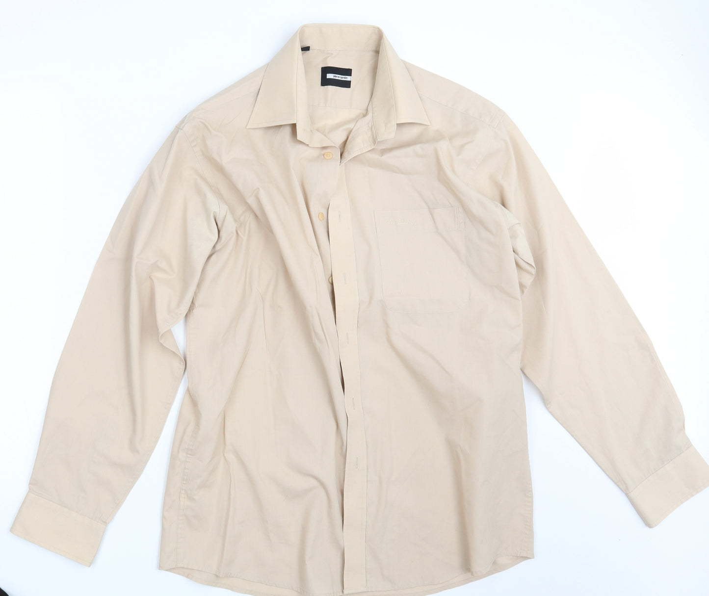 Pierre Cardin Mens Beige    Button-Up Size 16