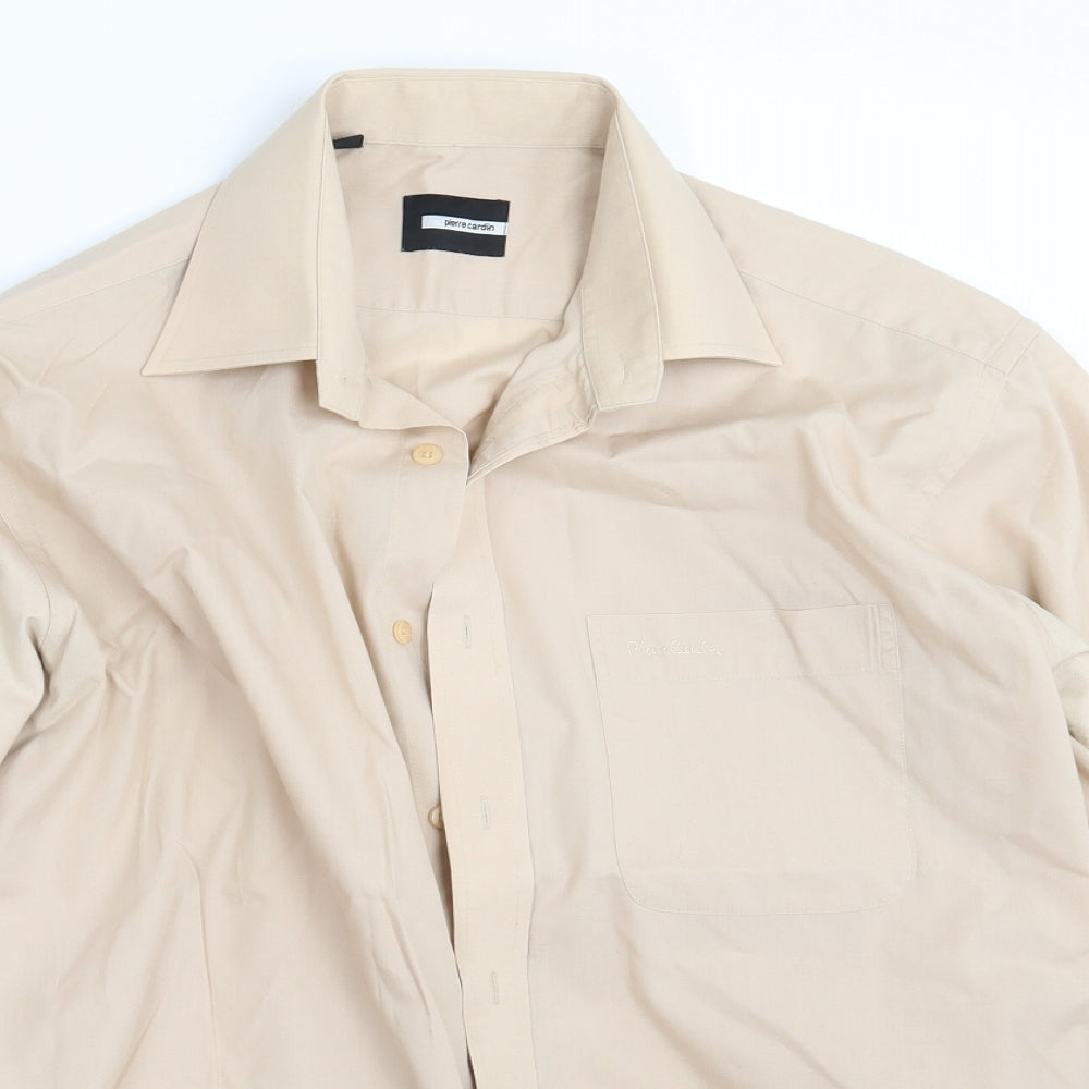 Pierre Cardin Mens Beige    Button-Up Size 16
