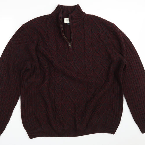 George Mens Purple  Knit Pullover Jumper Size 2XL