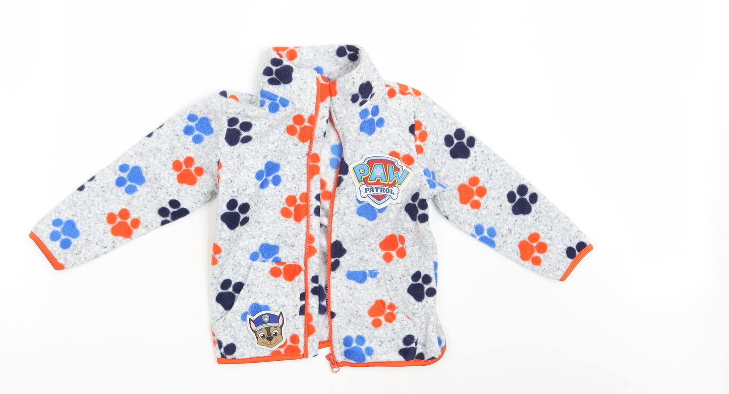 F&F Girls Grey Animal Print  Full Zip Jumper Size 3-4 Years  - Paw Patrol