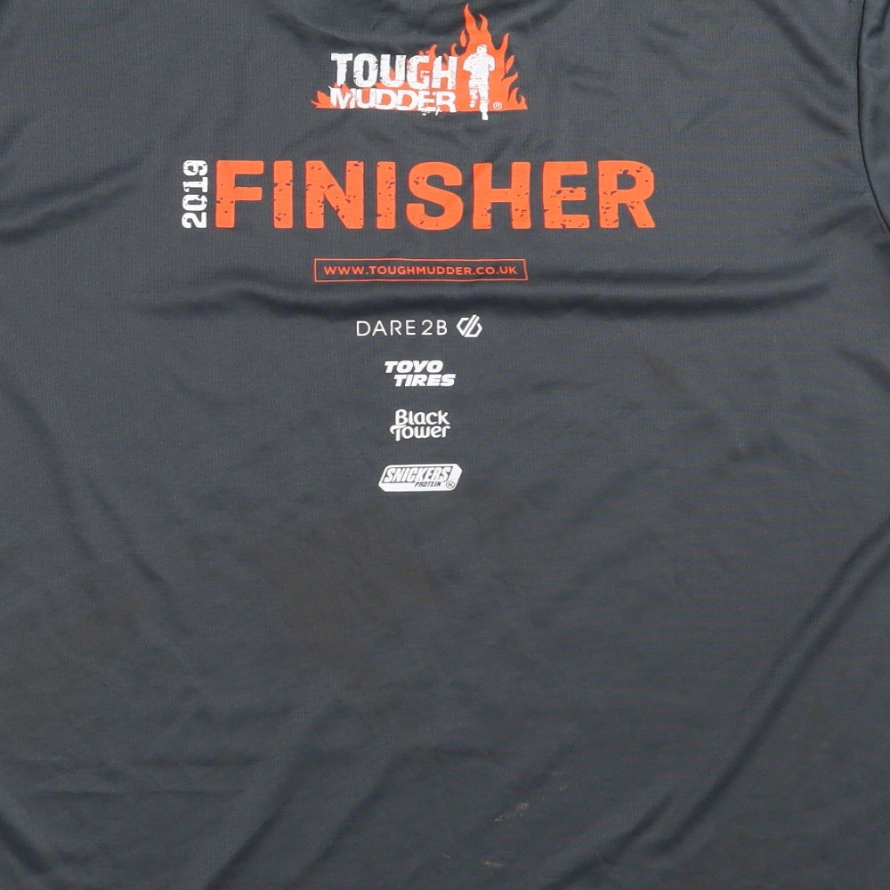 Alanic Mens Grey   Basic T-Shirt Size M  - MUDDER NATION