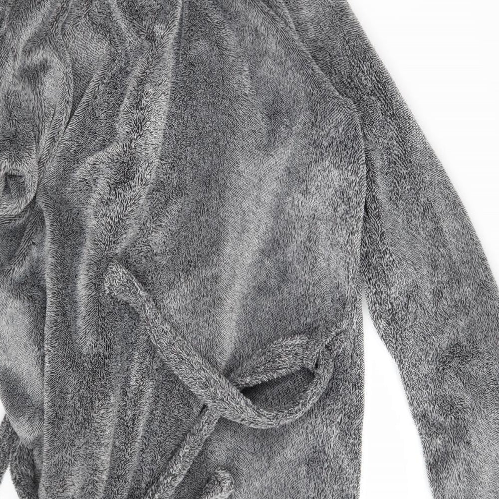 M&S Mens Grey Solid   Robe Size M