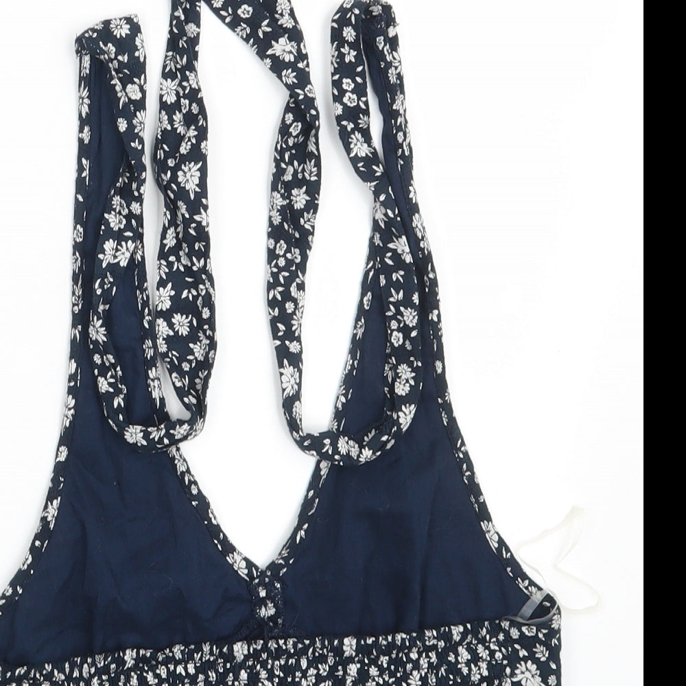 American Eagle Womens Blue Floral  Cropped Tank Size XS