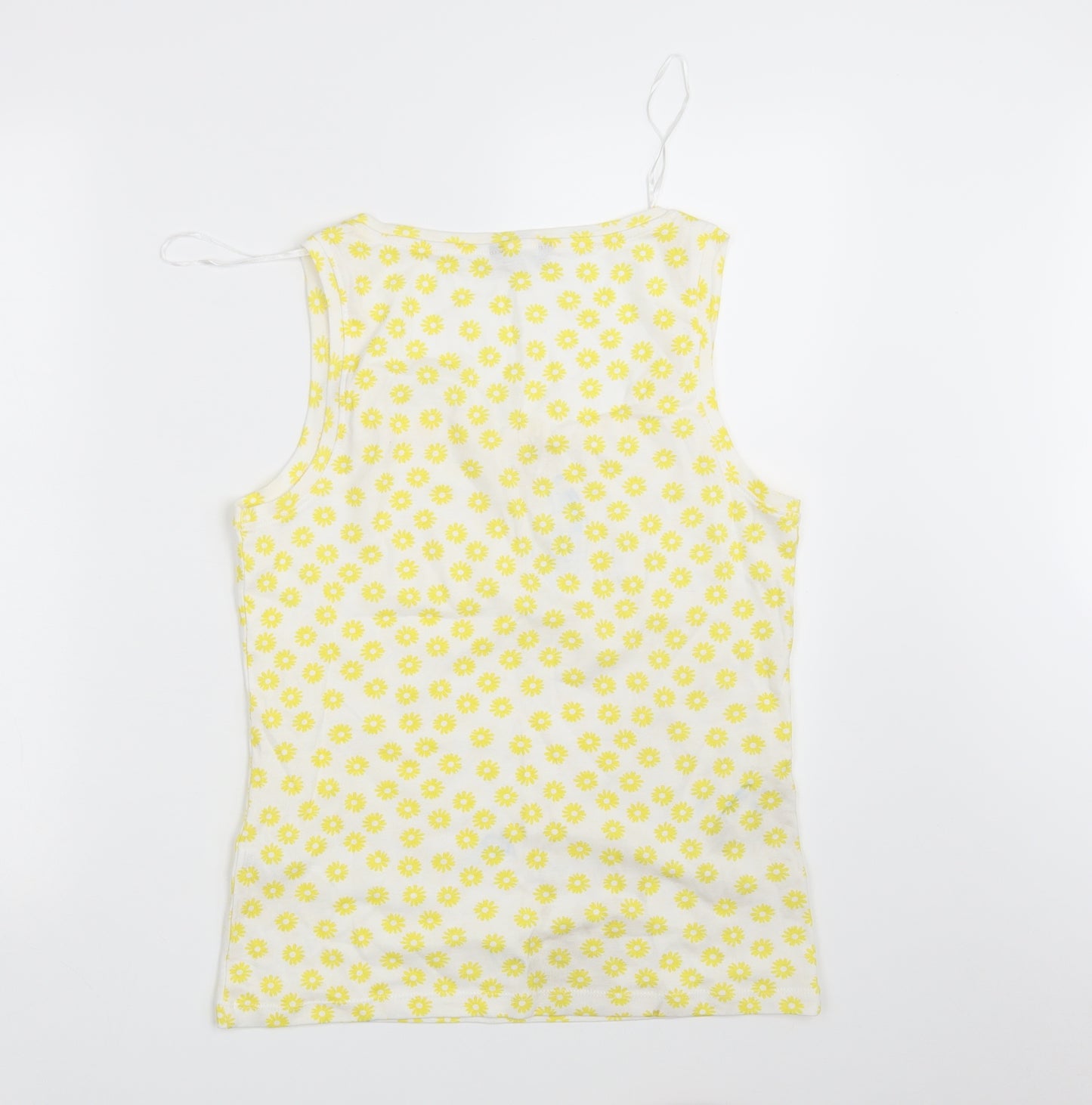 M & Co. Womens Ivory Floral  Basic Tank Size 14