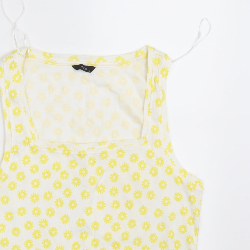 M & Co. Womens Ivory Floral  Basic Tank Size 14