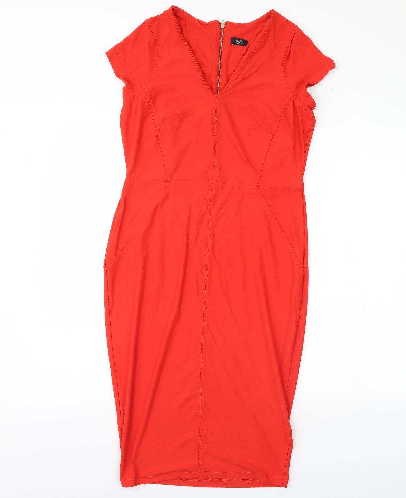 F&F Womens Red   Pencil Dress  Size 14