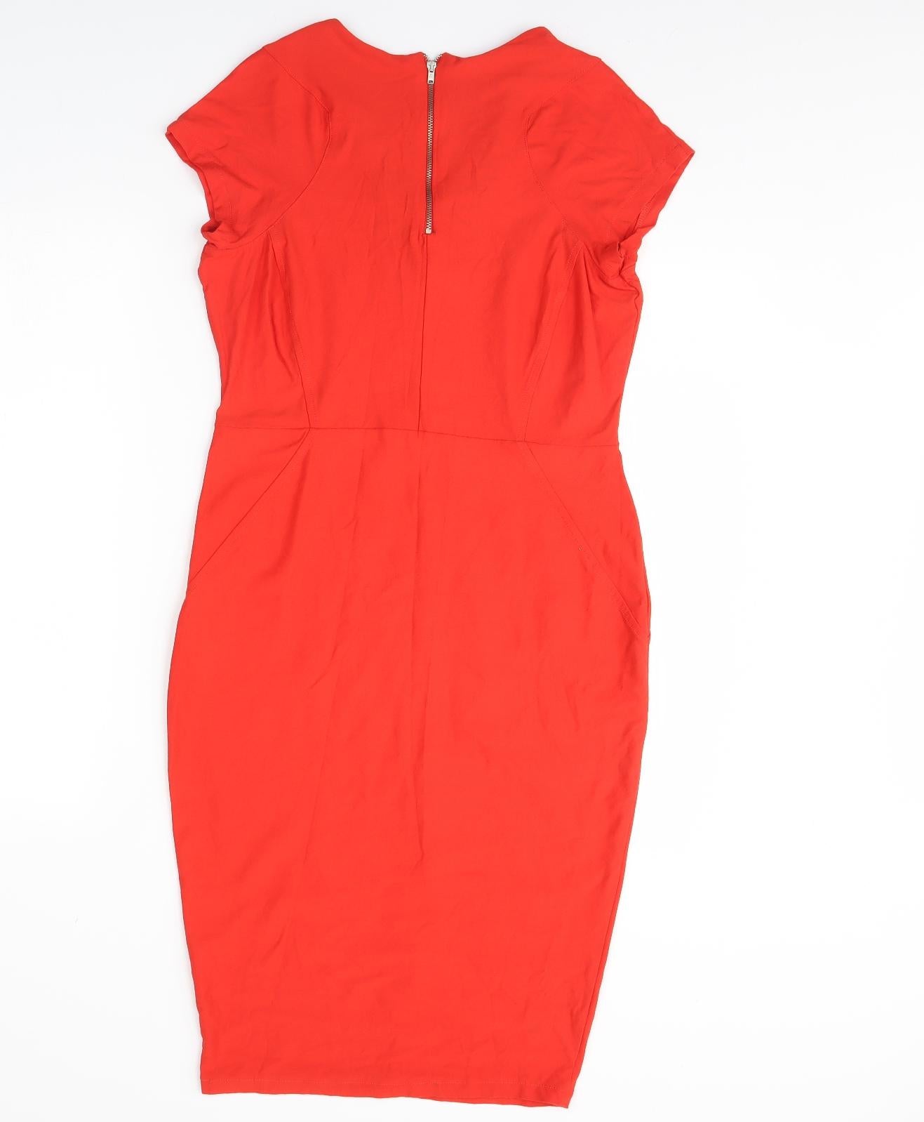 F&F Womens Red   Pencil Dress  Size 14